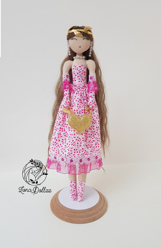 عروسک تیلدای صورتی (باربی ایرانی) ۲۵سانتی