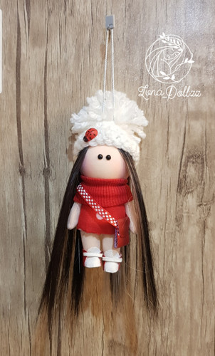 عروسک آویز ماشین ۱۰سانتی پوم پوم دار