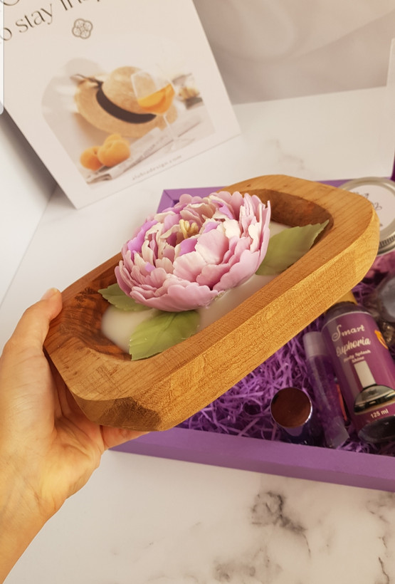 شمع گل پیونی دستساز